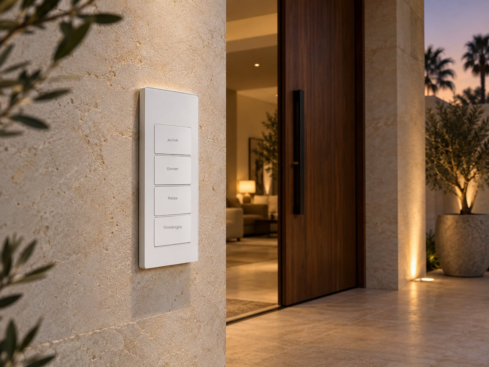 Keypad beside a villa entrance